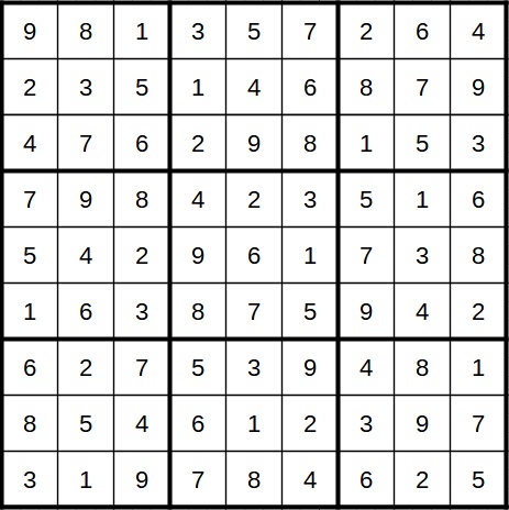 Sudoku Beispiel 1 Lösung